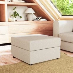 Square Soft Texture Storage Footstool -Online Furniture Store 30914145