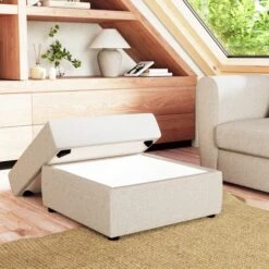 Square Soft Texture Storage Footstool -Online Furniture Store 30914145 alt01