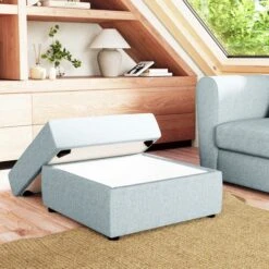 Square Soft Texture Storage Footstool -Online Furniture Store 30914147 alt01