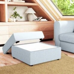 Square Soft Texture Storage Footstool -Online Furniture Store 30914148 alt01