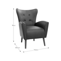 Sven Faux Leather Modern Wing Chair -Online Furniture Store 30914726 alt09