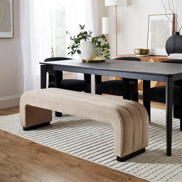Lucilla 3 Seater Dining Bench, Velvet 10 Lucilla 3 Seater Dining Bench, Velvet - Image 8