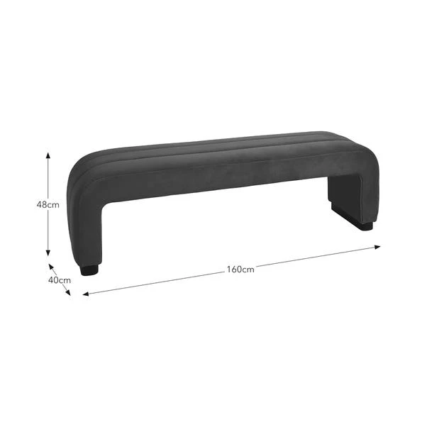 Lucilla 3 Seater Dining Bench, Velvet 8 Lucilla 3 Seater Dining Bench, Velvet - Image 6