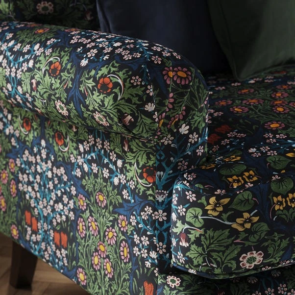 Jolene William Morris Blackthorn Print Velvet 3 Seater Sofa 6 Jolene William Morris Blackthorn Print Velvet 3 Seater Sofa - Image 4