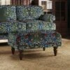 Jolene William Morris Blackthorn Print Velvet Footstool -Online Furniture Store 30917914