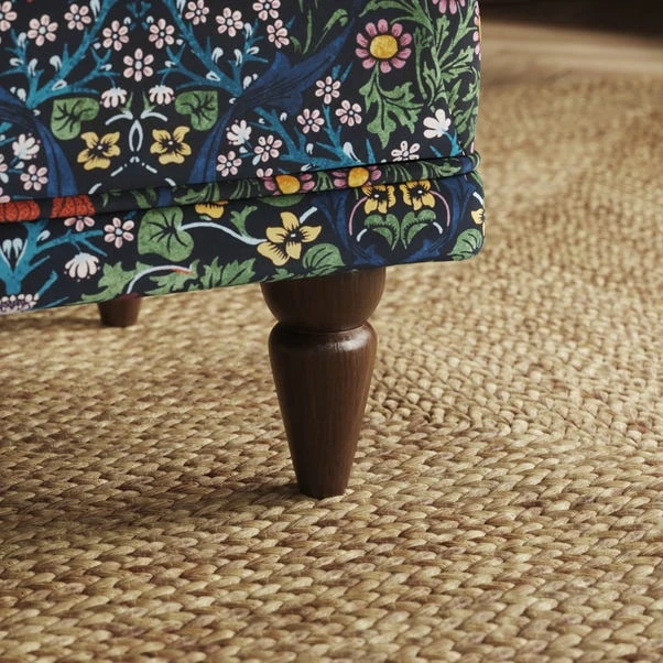 Jolene William Morris Blackthorn Print Velvet Footstool 6 Jolene William Morris Blackthorn Print Velvet Footstool - Image 4