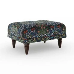 Jolene William Morris Blackthorn Print Velvet Footstool 13 Jolene William Morris Blackthorn Print Velvet Footstool -Online Furniture Store 30917914 alt05