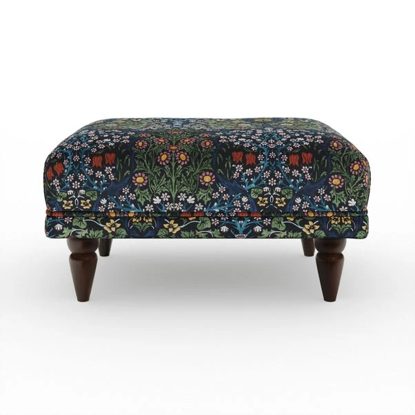 Jolene William Morris Blackthorn Print Velvet Footstool 8 Jolene William Morris Blackthorn Print Velvet Footstool - Image 6