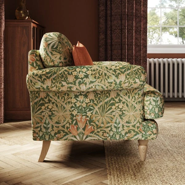 Jolene William Morris Woodland Weeds Print Velvet Snuggle Chair 4 Jolene William Morris Woodland Weeds Print Velvet Snuggle Chair - Image 2