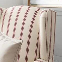Oswald Pinstripe Wingback Armchair -Online Furniture Store 30920650 alt02