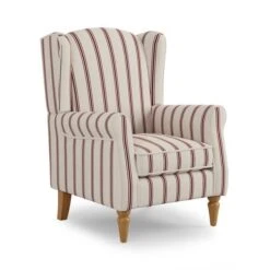 Oswald Pinstripe Wingback Armchair -Online Furniture Store 30920650 alt05