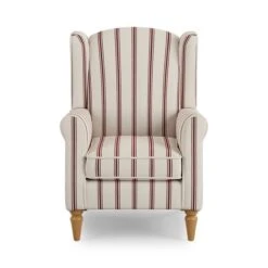 Oswald Pinstripe Wingback Armchair -Online Furniture Store 30920650 alt06