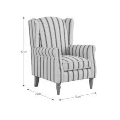 Oswald Pinstripe Wingback Armchair -Online Furniture Store 30920650 alt09