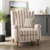 Oswald Grande Folkstone Stripe Wingback Armchair 1 Oswald Grande Folkstone Stripe Wingback Armchair -Online Furniture Store 30920671