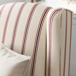 Oswald Grande Folkstone Stripe Wingback Armchair 13 Oswald Grande Folkstone Stripe Wingback Armchair -Online Furniture Store 30920671 alt02