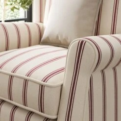 Oswald Grande Folkstone Stripe Wingback Armchair 14 Oswald Grande Folkstone Stripe Wingback Armchair -Online Furniture Store 30920671 alt03