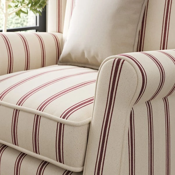 Oswald Grande Folkstone Stripe Wingback Armchair 6 Oswald Grande Folkstone Stripe Wingback Armchair - Image 4