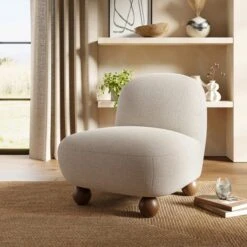 Nylah Multi Tone Boucle Curved Accent Chair 39 Nylah Multi Tone Boucle Curved Accent Chair -Online Furniture Store 30921143