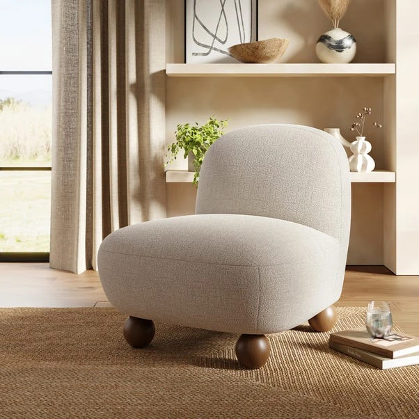 Nylah Multi Tone Boucle Curved Accent Chair 20 Nylah Multi Tone Boucle Curved Accent Chair - Image 19