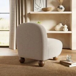 Nylah Multi Tone Boucle Curved Accent Chair 40 Nylah Multi Tone Boucle Curved Accent Chair -Online Furniture Store 30921143 alt01