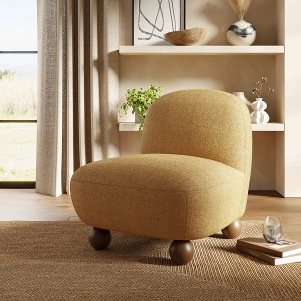 Nylah Multi Tone Boucle Curved Accent Chair 11 Nylah Multi Tone Boucle Curved Accent Chair - Image 10