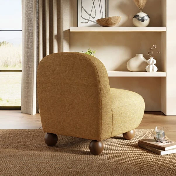 Nylah Multi Tone Boucle Curved Accent Chair 12 Nylah Multi Tone Boucle Curved Accent Chair - Image 11