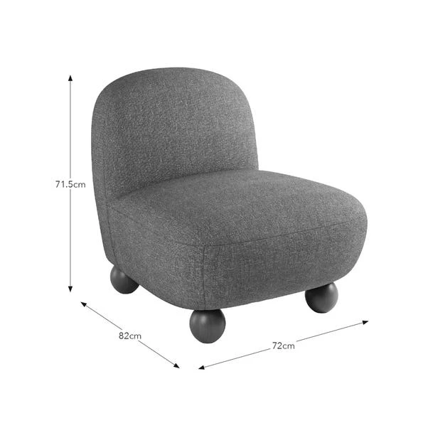 Nylah Multi Tone Boucle Curved Accent Chair 10 Nylah Multi Tone Boucle Curved Accent Chair - Image 9