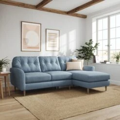 Sven Chunky Tonal Weave Large Corner Chaise Sofa -Online Furniture Store 30922731