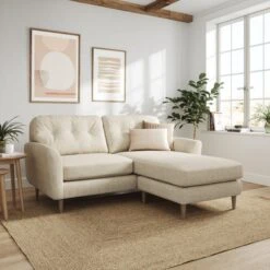 Sven Chunky Tonal Weave Reversible Corner Chaise Sofa