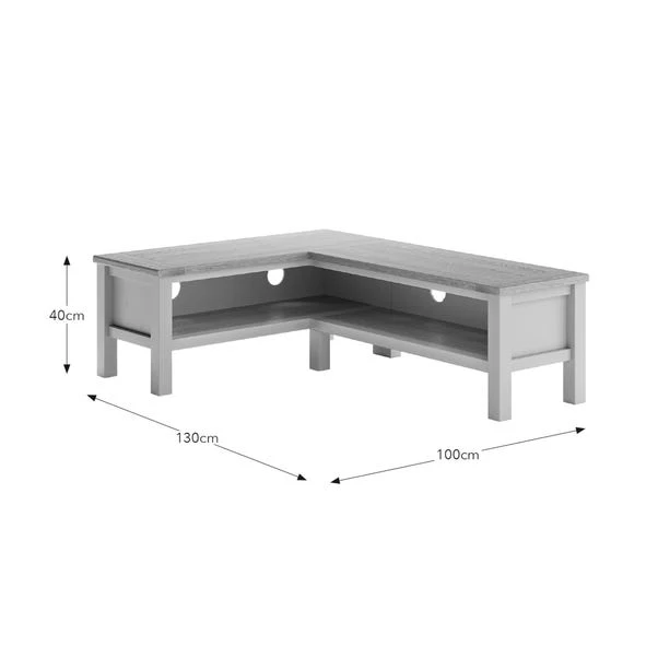 Olney Open Corner TV Unit For TVs Up To 55", Stone 9 Olney Open Corner TV Unit For TVs Up To 55", Stone - Image 7