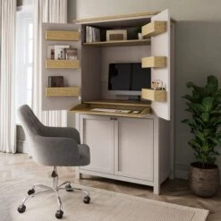 Olney Hideaway Desk, Stone -Online Furniture Store 30924868 alt02