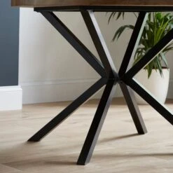 Ezra Round 4 Seater Dining Table, Rustic Wood Effect -Online Furniture Store 30924919 alt02