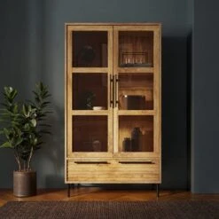 Bryant Display Cabinet, Mango Wood Effect