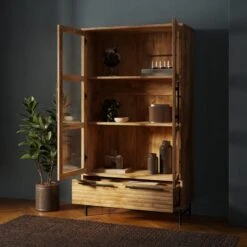 Bryant Display Cabinet, Mango Wood Effect -Online Furniture Store 30925262 alt02