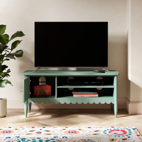 Remi Scalloped Small TV Unit For TVs Up To 46" 4 Remi Scalloped Small TV Unit For TVs Up To 46" - Image 2