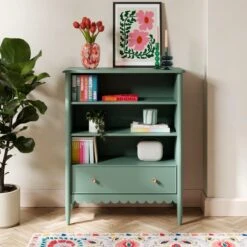 Remi Scalloped Low Bookcase