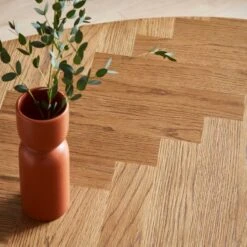 Xavi 6 Seater Oval Parquet Dining Table, Oak -Online Furniture Store 30925310 alt03