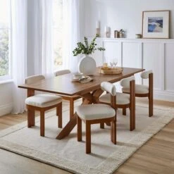 Xavi 6-8 Seater Rectangular Extendable Dining Table, Oak -Online Furniture Store 30925353 alt04