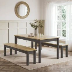 Olney 6 Seater Dining Table And Bench Set -Online Furniture Store 30925492