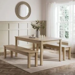 Olney 6 Seater Dining Table And Bench Set -Online Furniture Store 30925493