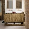 Humphrey Double Vanity Unit, Mango Wood Effect 2 Humphrey Double Vanity Unit, Mango Wood Effect -Online Furniture Store 30925544