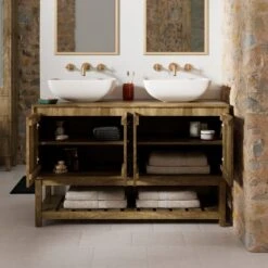 Humphrey Double Vanity Unit, Mango Wood Effect 10 Humphrey Double Vanity Unit, Mango Wood Effect -Online Furniture Store 30925544 alt01