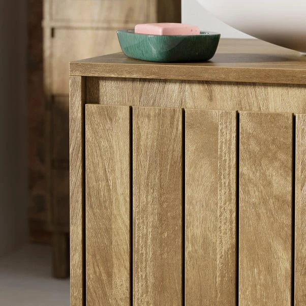 Humphrey Double Vanity Unit, Mango Wood Effect 6 Humphrey Double Vanity Unit, Mango Wood Effect - Image 4