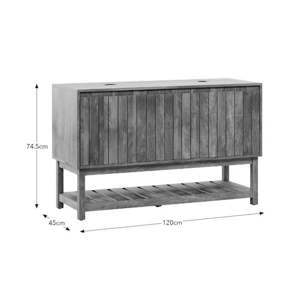 Humphrey Double Vanity Unit, Mango Wood Effect 9 Humphrey Double Vanity Unit, Mango Wood Effect - Image 7