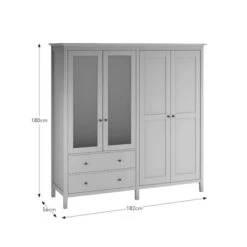 Lynton Mirrored 4 Door Wardrobe -Online Furniture Store 30925672 alt09
