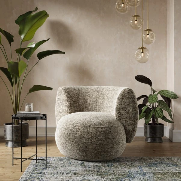 Lozenge Luxe Boucle Black Swivel Chair 3 Lozenge Luxe Boucle Black Swivel Chair