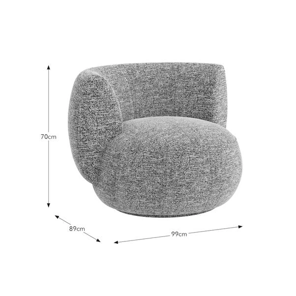 Lozenge Luxe Boucle Black Swivel Chair 9 Lozenge Luxe Boucle Black Swivel Chair - Image 7