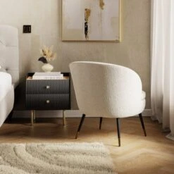 Marcie Luxe Ivory Boucle Cocktail Chair -Online Furniture Store 30925797 alt01