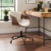 Modena Walnut Effect Office Chair, White Boucle -Online Furniture Store 30926648