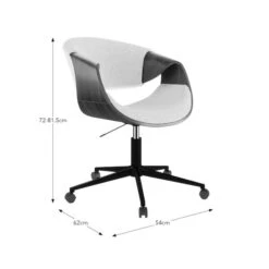 Modena Walnut Effect Office Chair, White Boucle -Online Furniture Store 30926648 alt09